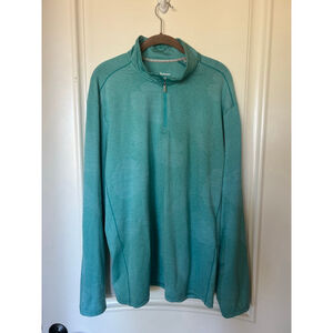 Men's Tommy Bahama IslandZone Half-Zip Long Sleeve Tee L Teal
